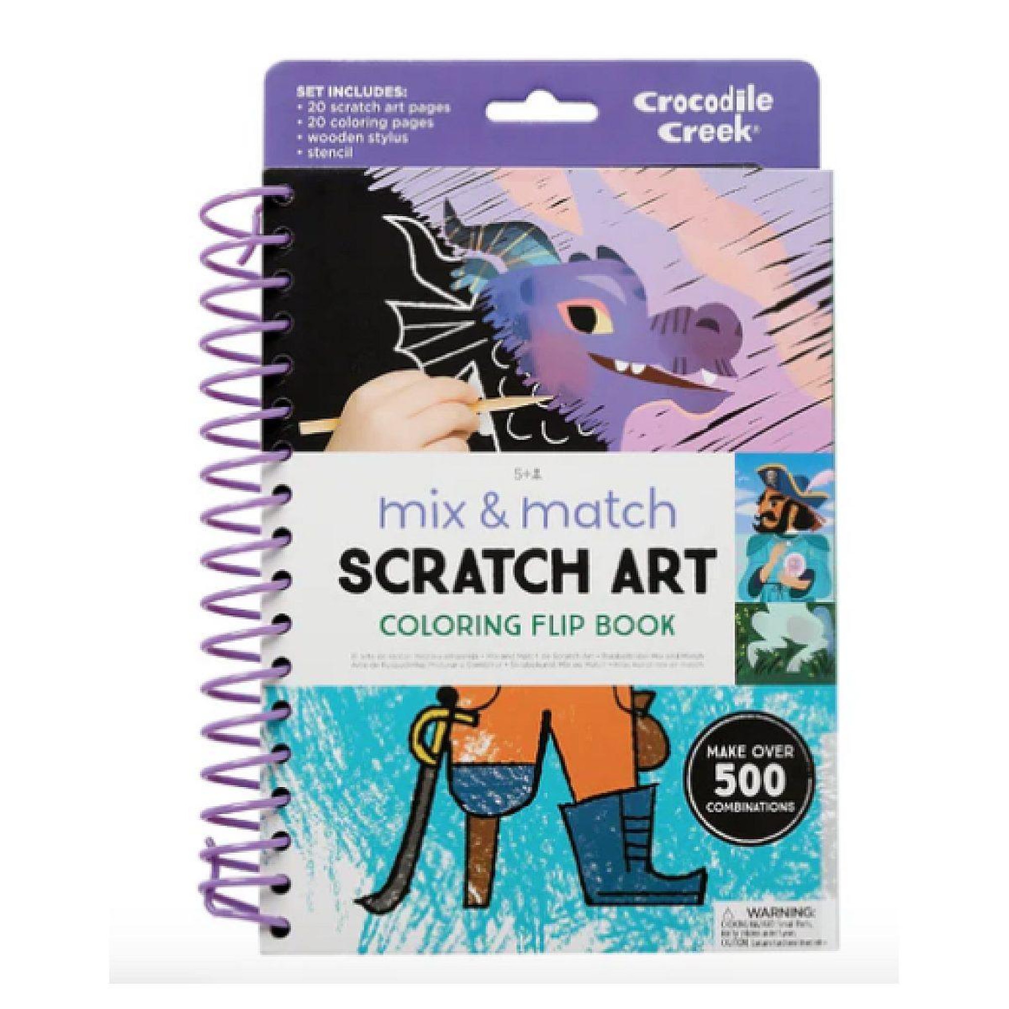 CROCODILE CREEK Livre scratch art - mix and match - fairy tales