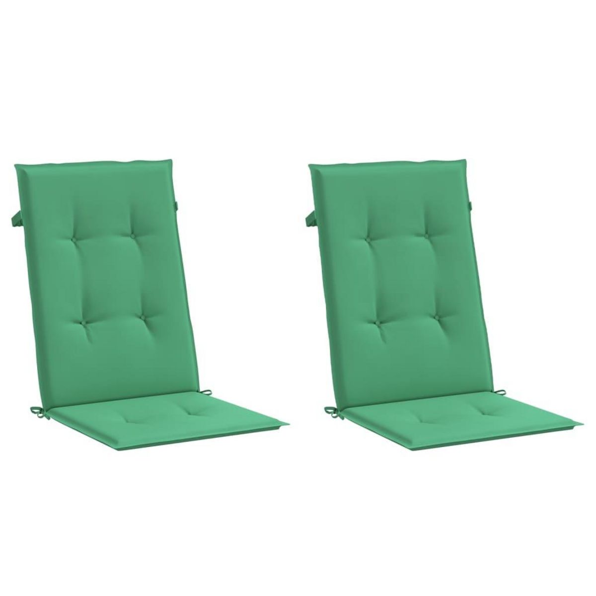 VIDAXL Coussins de chaise de jardin a dossier haut lot de 2 vert tissu