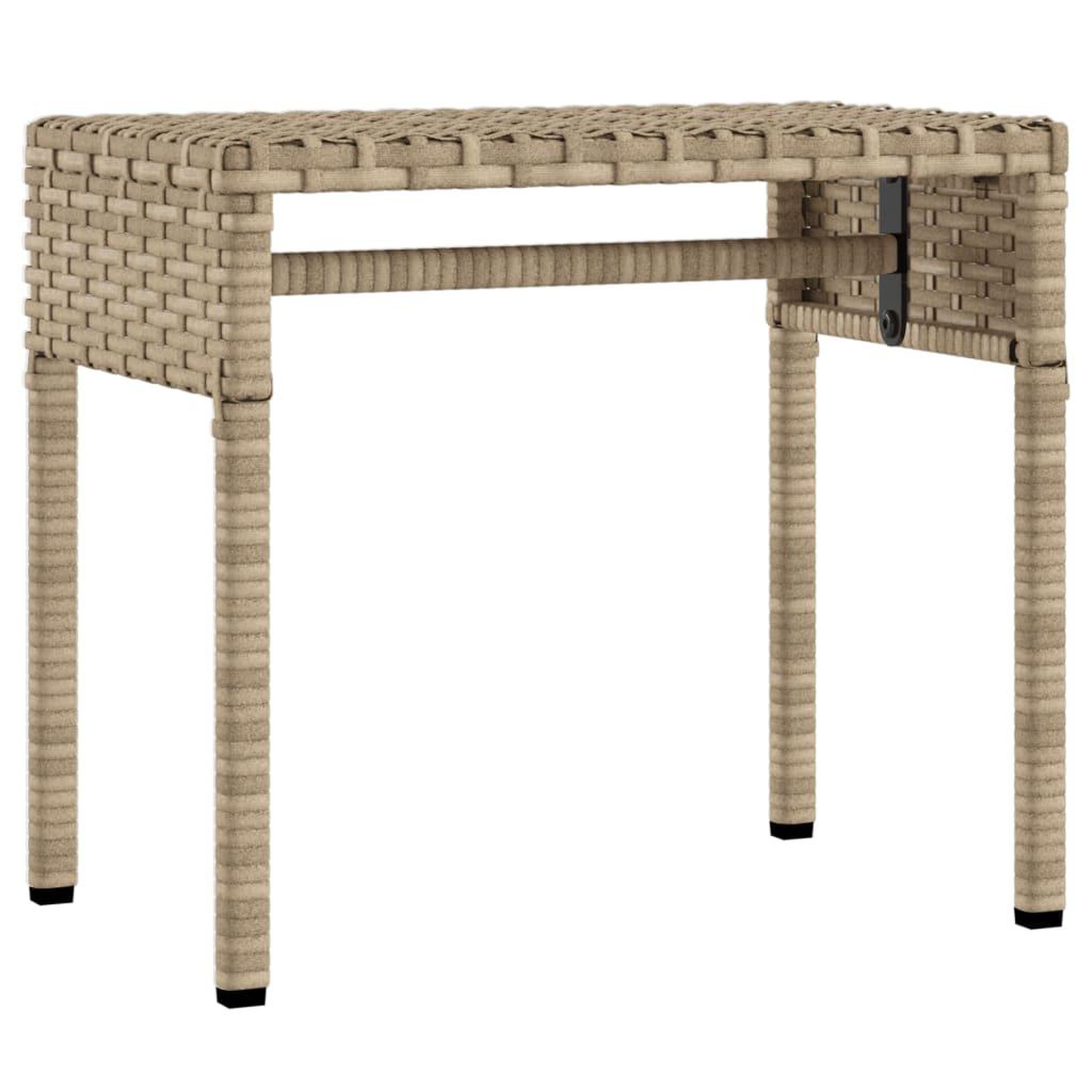 Voir la diapositive 5 : VIDAXL Chaise longue avec auvent et table beige resine tressee