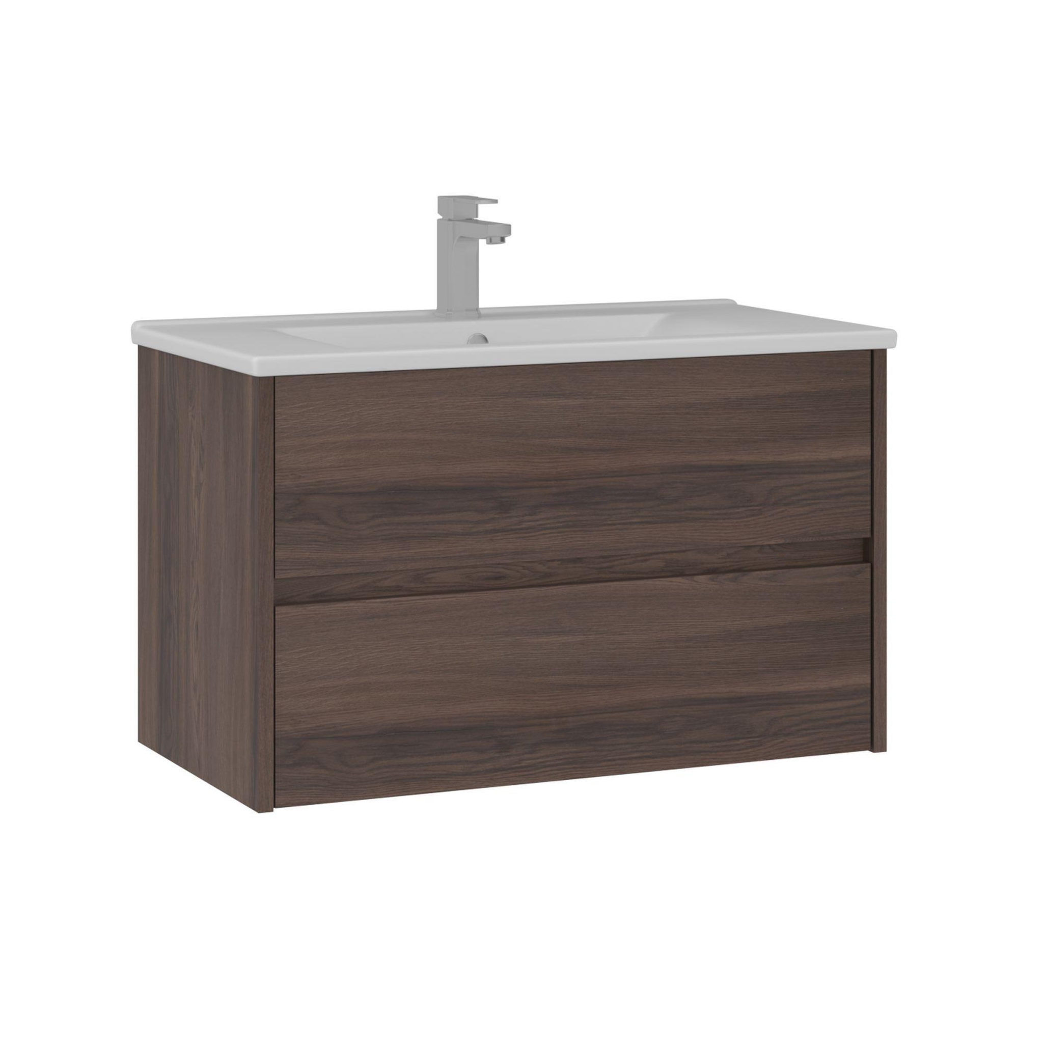 Habitat et Jardin Meuble Vasque  Side 85 v2  - 85 x 45 x 52 cm - Dark Walnut