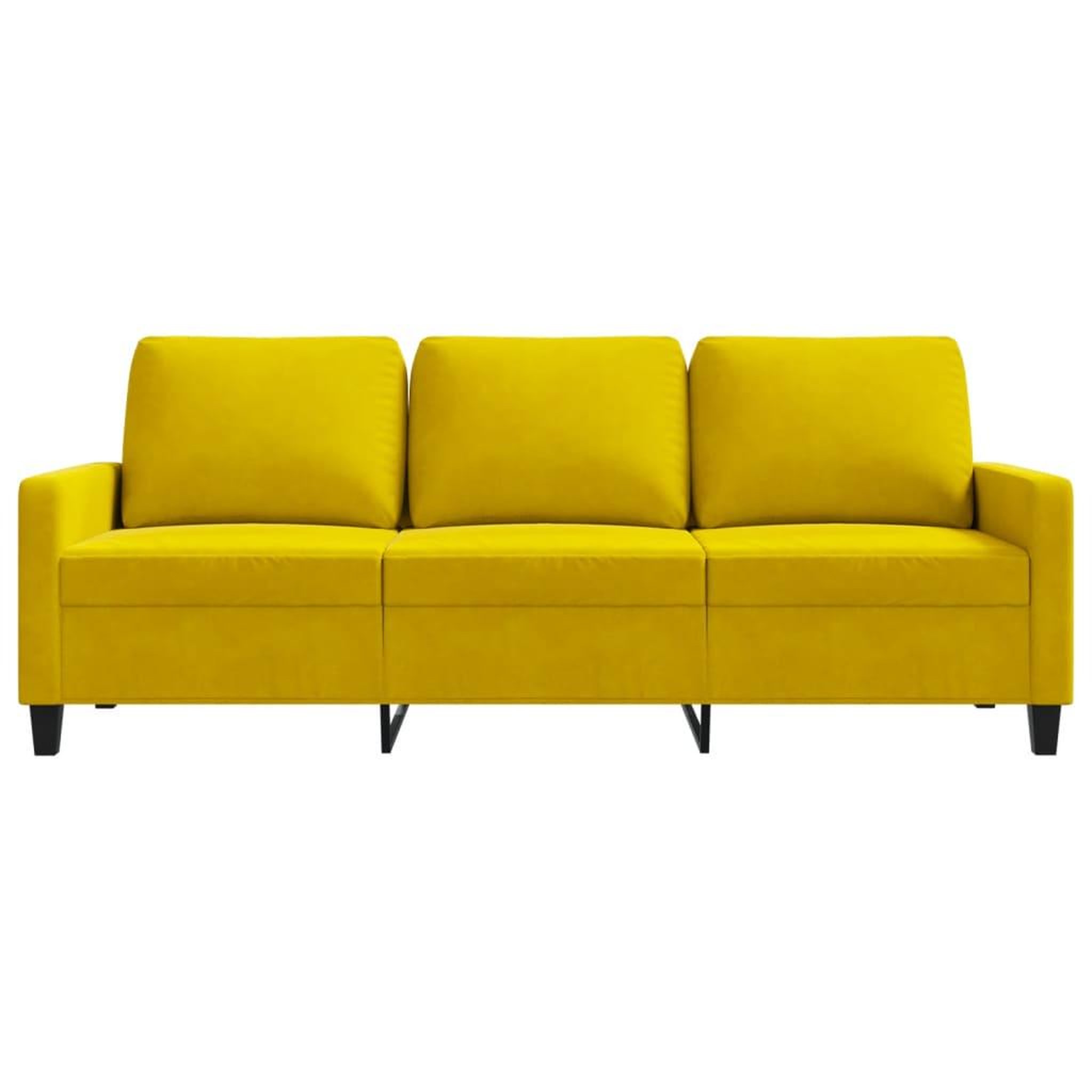 Voir la diapositive 4 : VIDAXL Canape a 3 places Jaune 180 cm Velours