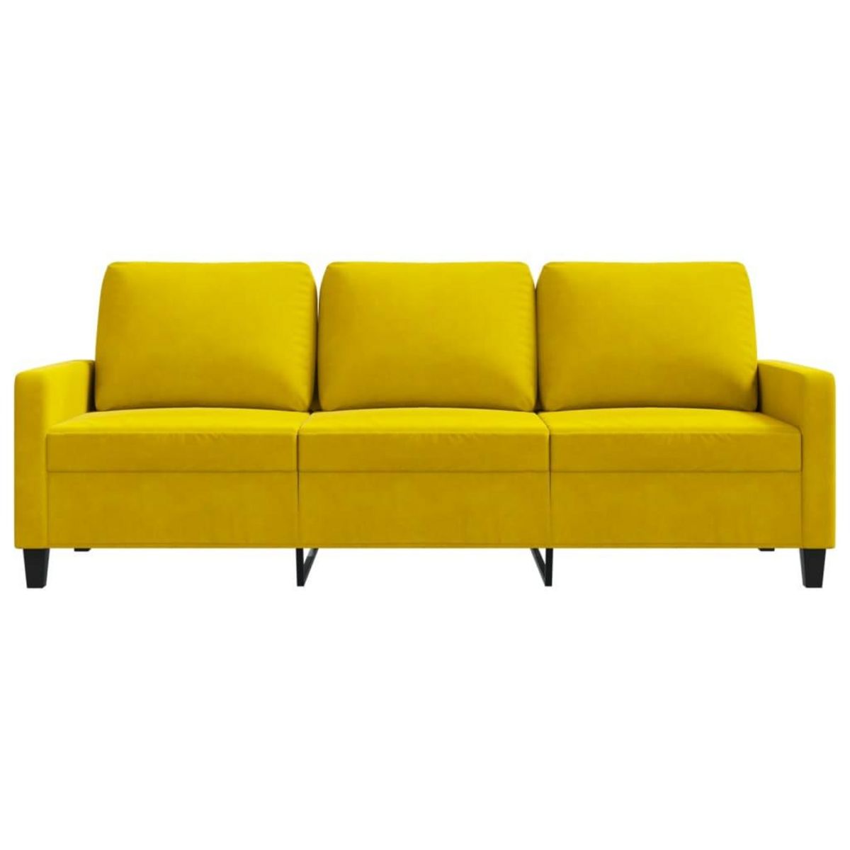 VIDAXL Canape a 3 places Jaune 180 cm Velours
