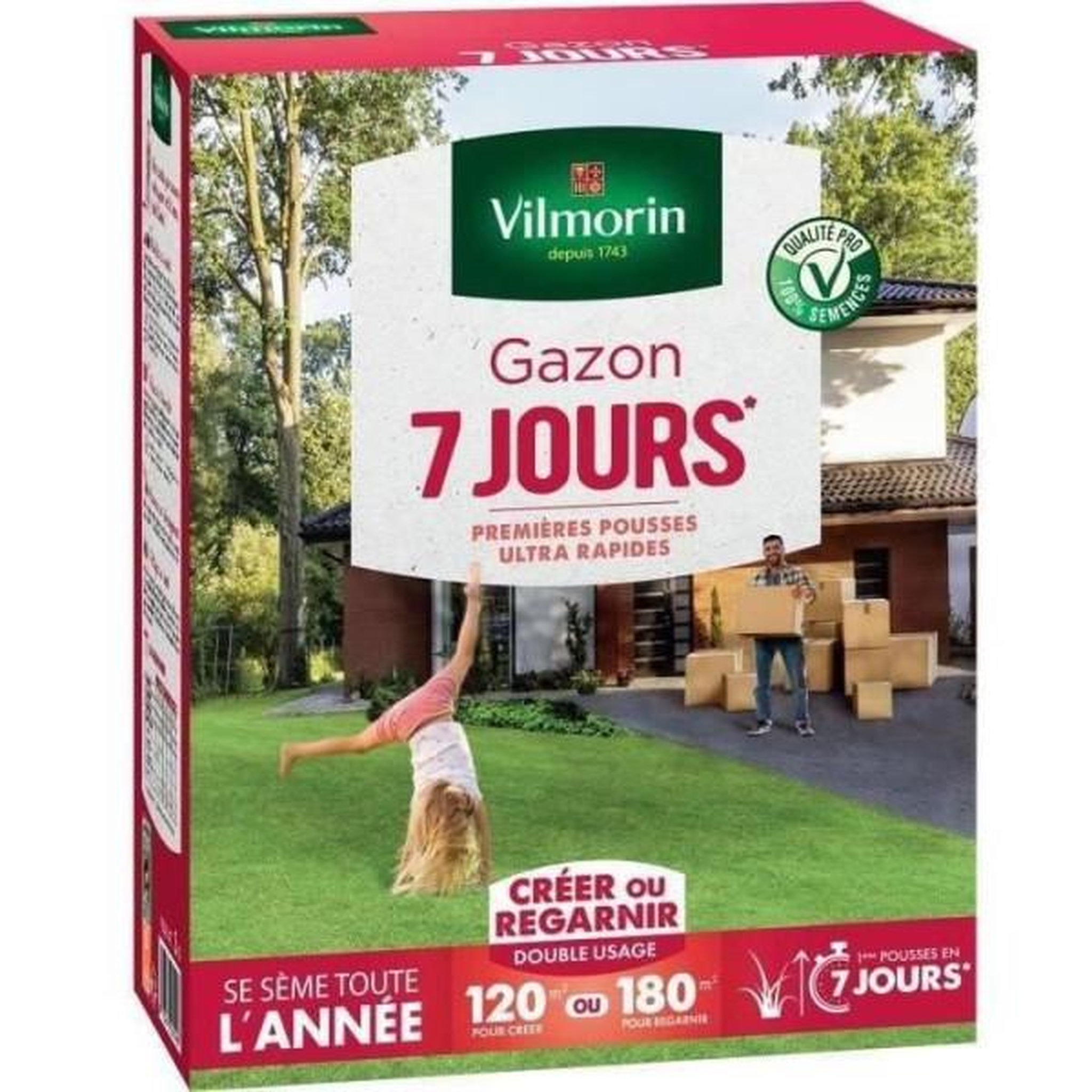 VILMORIN Vilmorin semences de gazon 7 jours - 3 kg