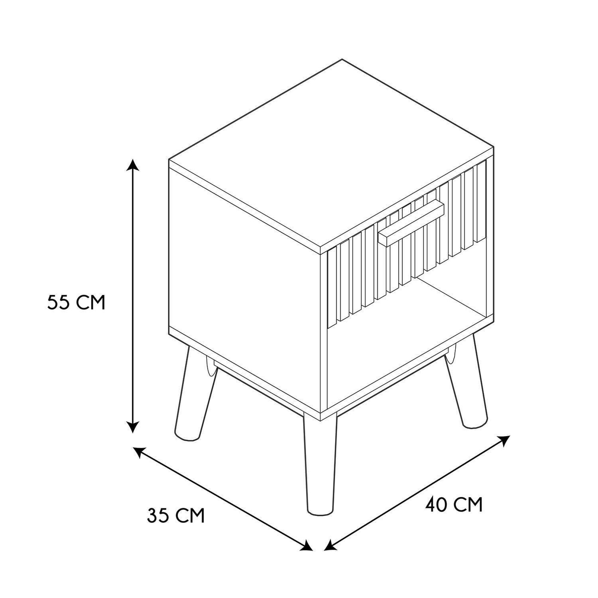 Voir la diapositive 6 : The Home Deco Factory Table de chevet 1 tiroir saulk en bois - marron