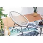 CONCEPT USINE Salon de jardin 2 fauteuils oeuf + table basse gris clair ACAPULCO