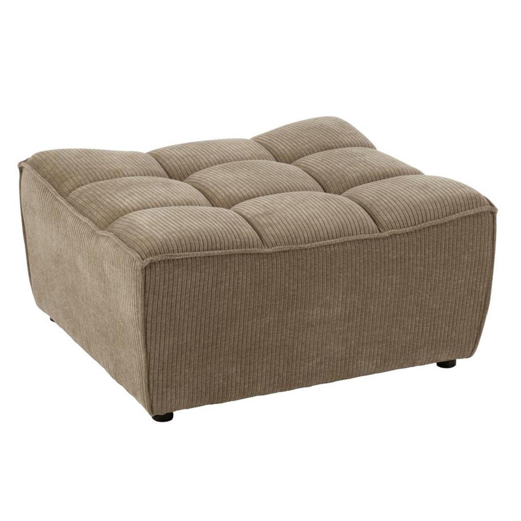 J-LINE Pouf matelassé  grid  92cm taupe foncé