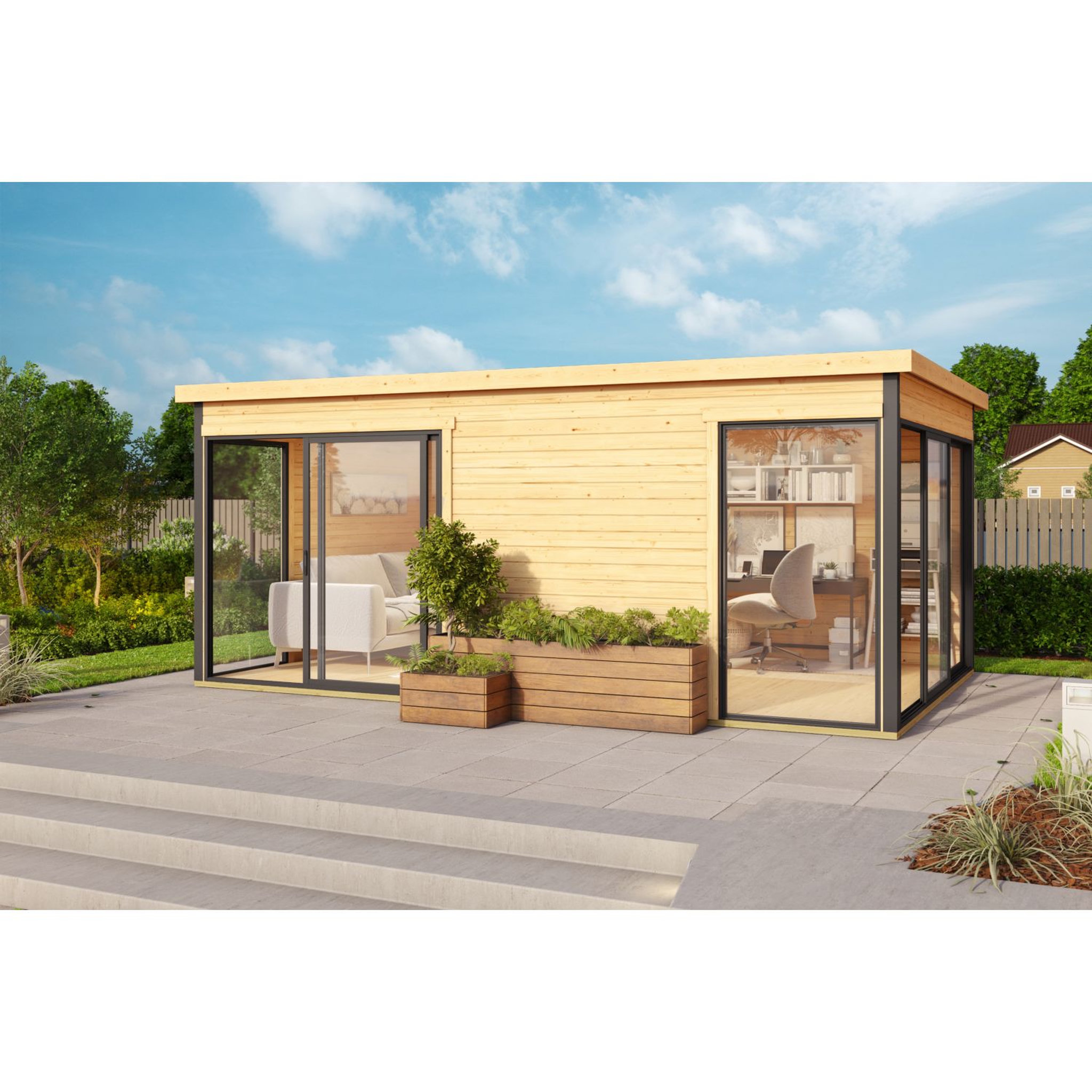 Voir la diapositive 1 : WEKA Abri de jardin bois - 15,67m² - DOMEO 3