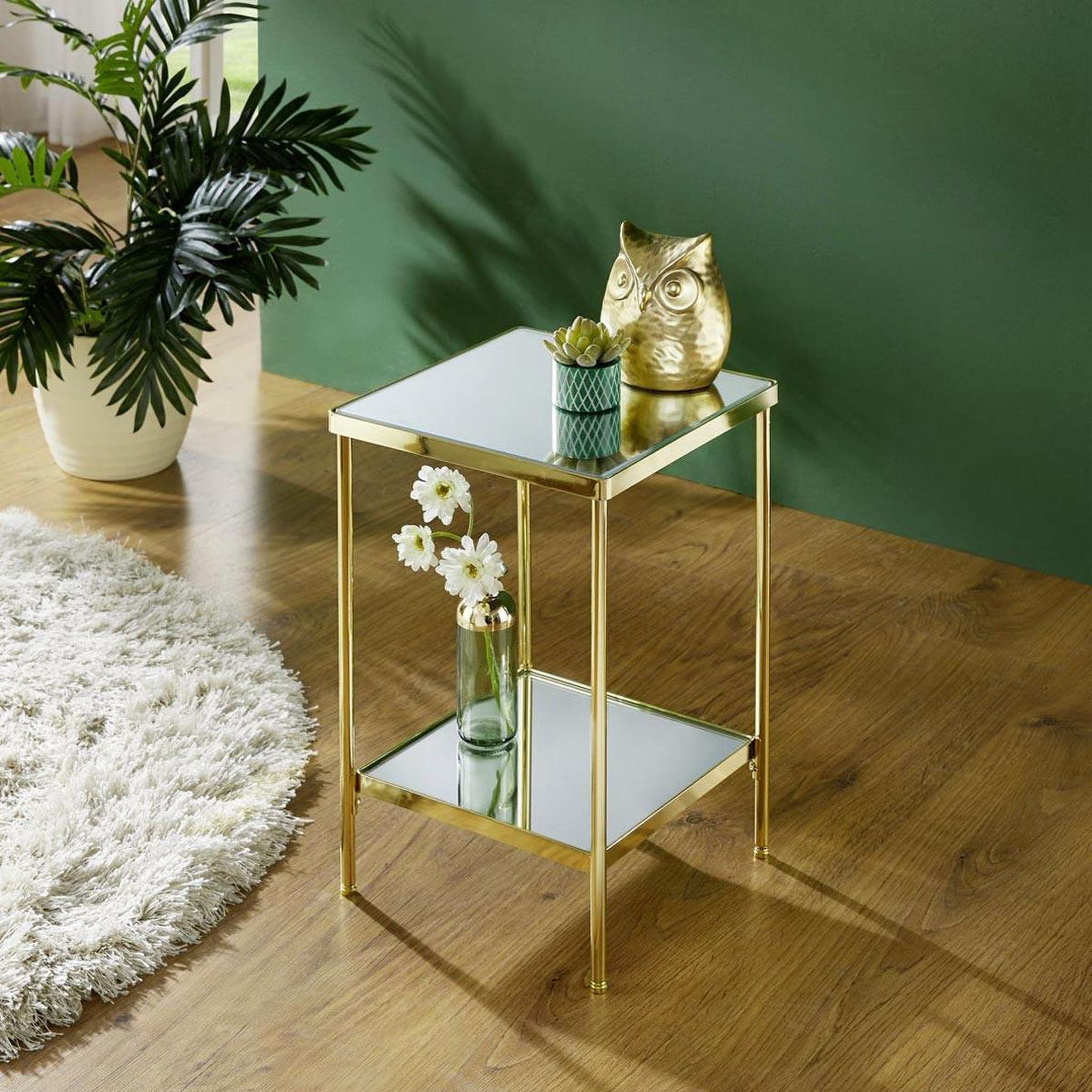 Voir la diapositive 4 : Paris Prix Table d'appoint carrée design  palace  46cm or