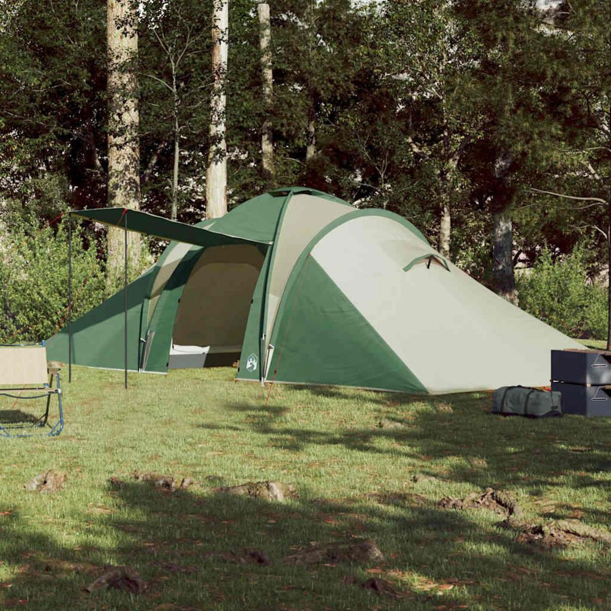 VIDAXL Tente familiale a dome 6 personnes vert impermeable