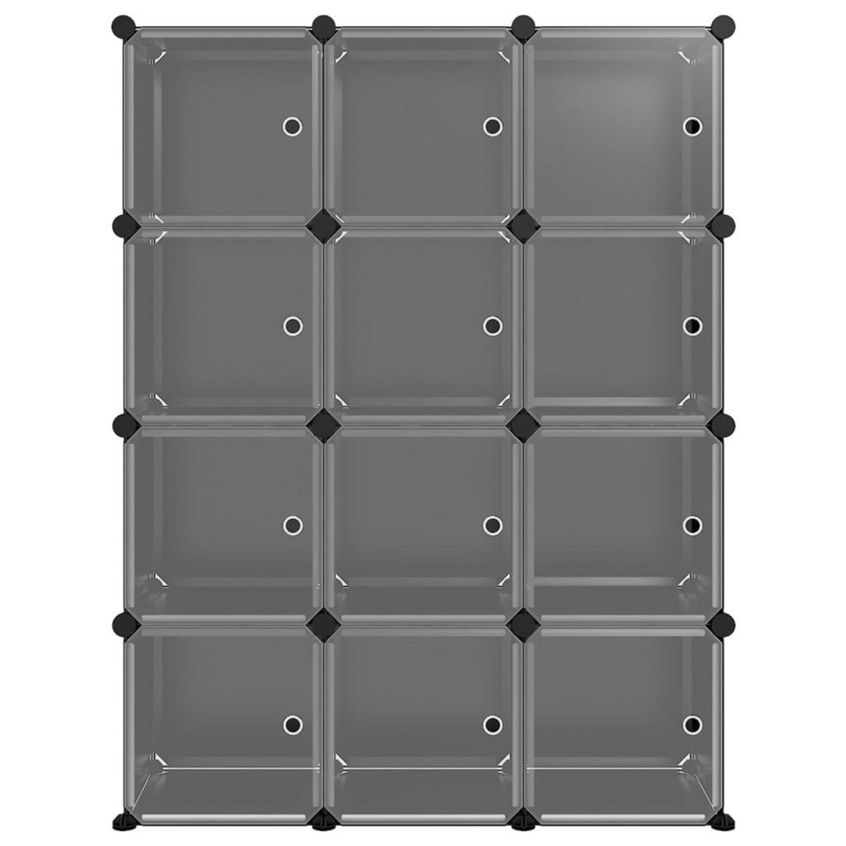 VIDAXL Cubes de rangement 12 pcs avec portes Noir PP