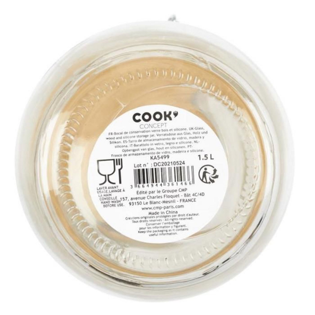 Paris Prix Bocal de Conservation  Nourriture  1,5L Transparent