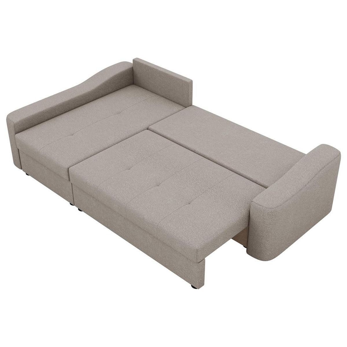 BEST MOBILIER Claudia - canapé d'angle gauche 4 places convertible avec coffre en tissu texturé