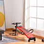 Voir la diapositive 2 : HOMCOM Banc de musculation pliable réglable - 2 bandes de résistance, ressort central traction, 2 poignées - acier PU rouge noir