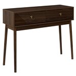 The Home Deco Factory Console 2 tiroirs marron foncé
