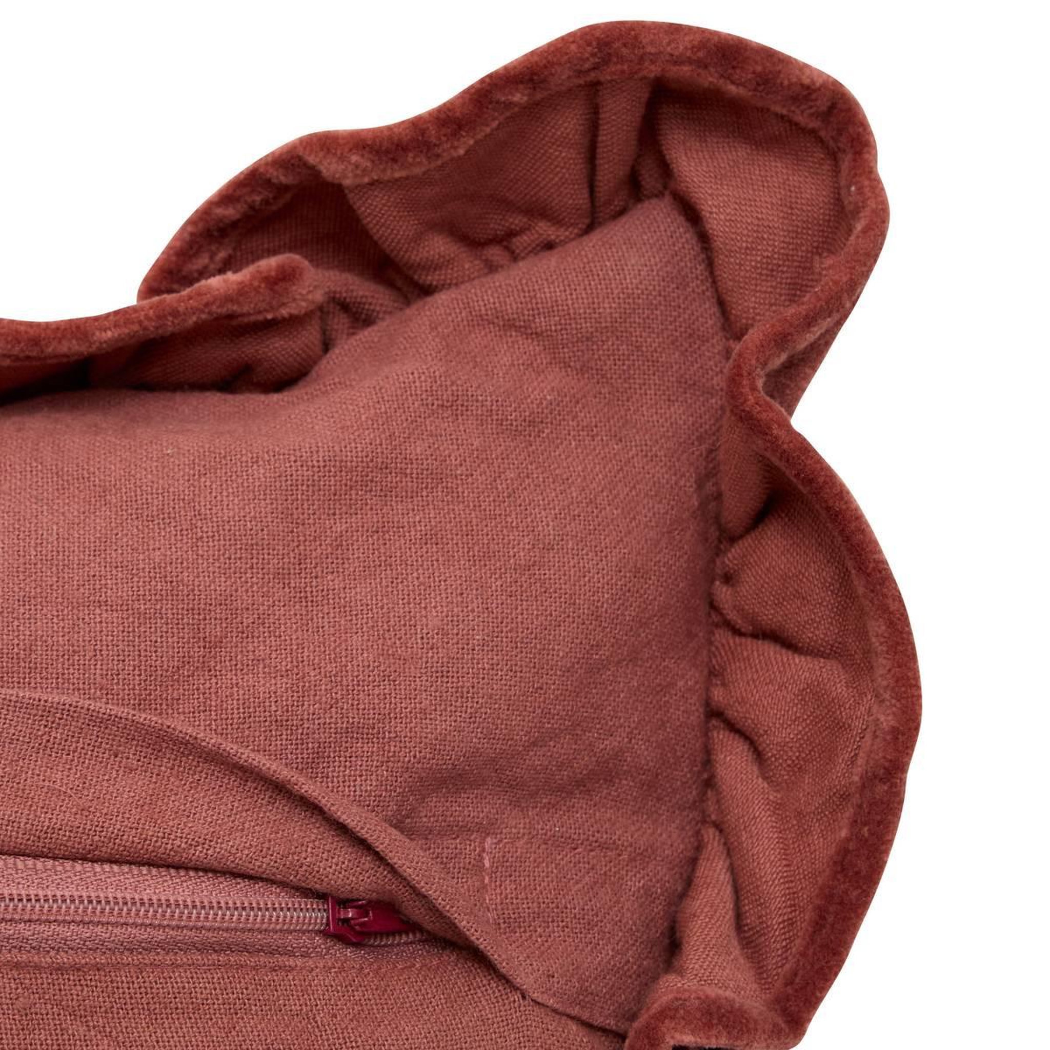 Voir la diapositive 3 : ATMOSPHERA Coussin déco brodé  mona  35x75cm rouge grenat