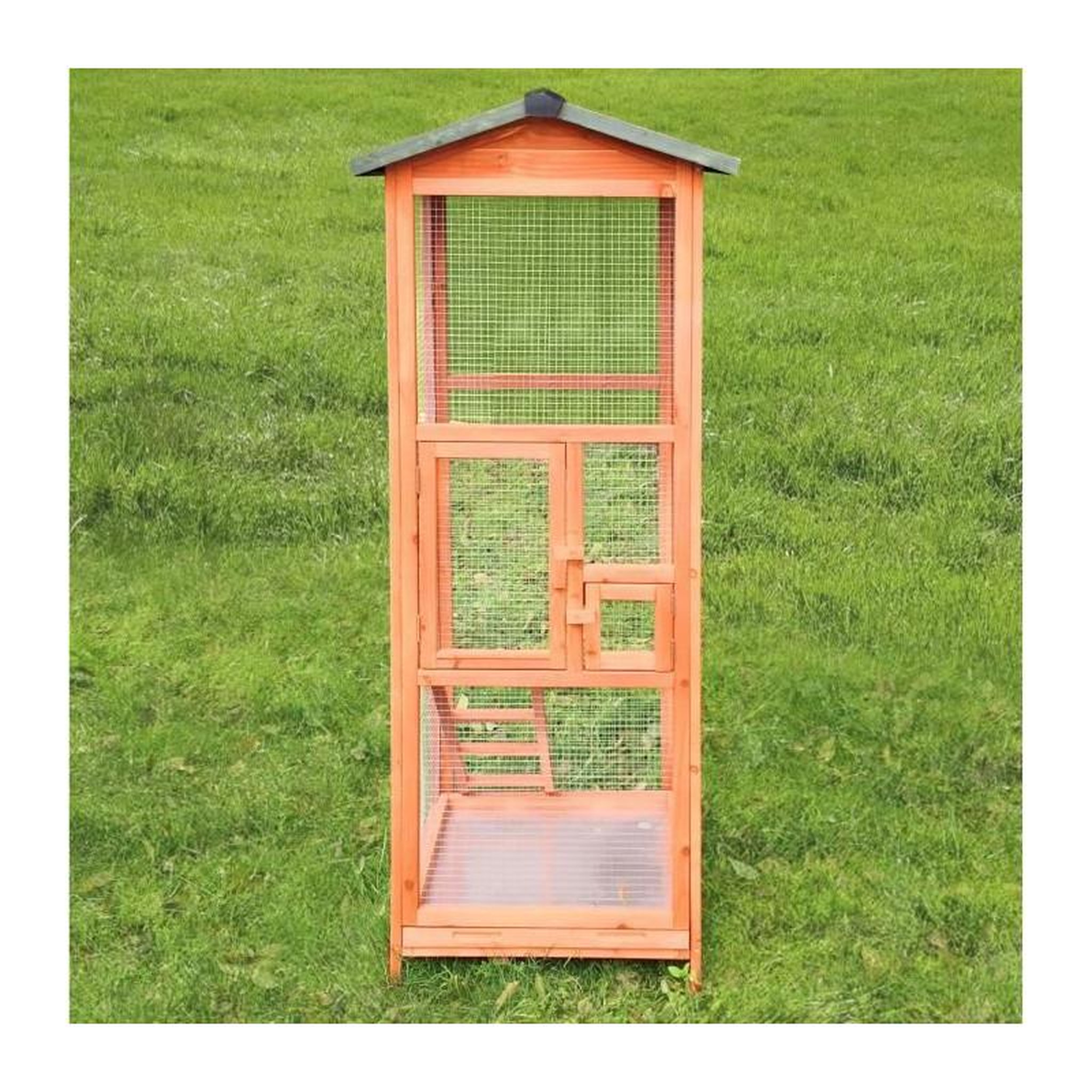 Voir la diapositive 1 : GENERIQUE Cage a oiseaux TITI - 65x65x165cm - Bois
