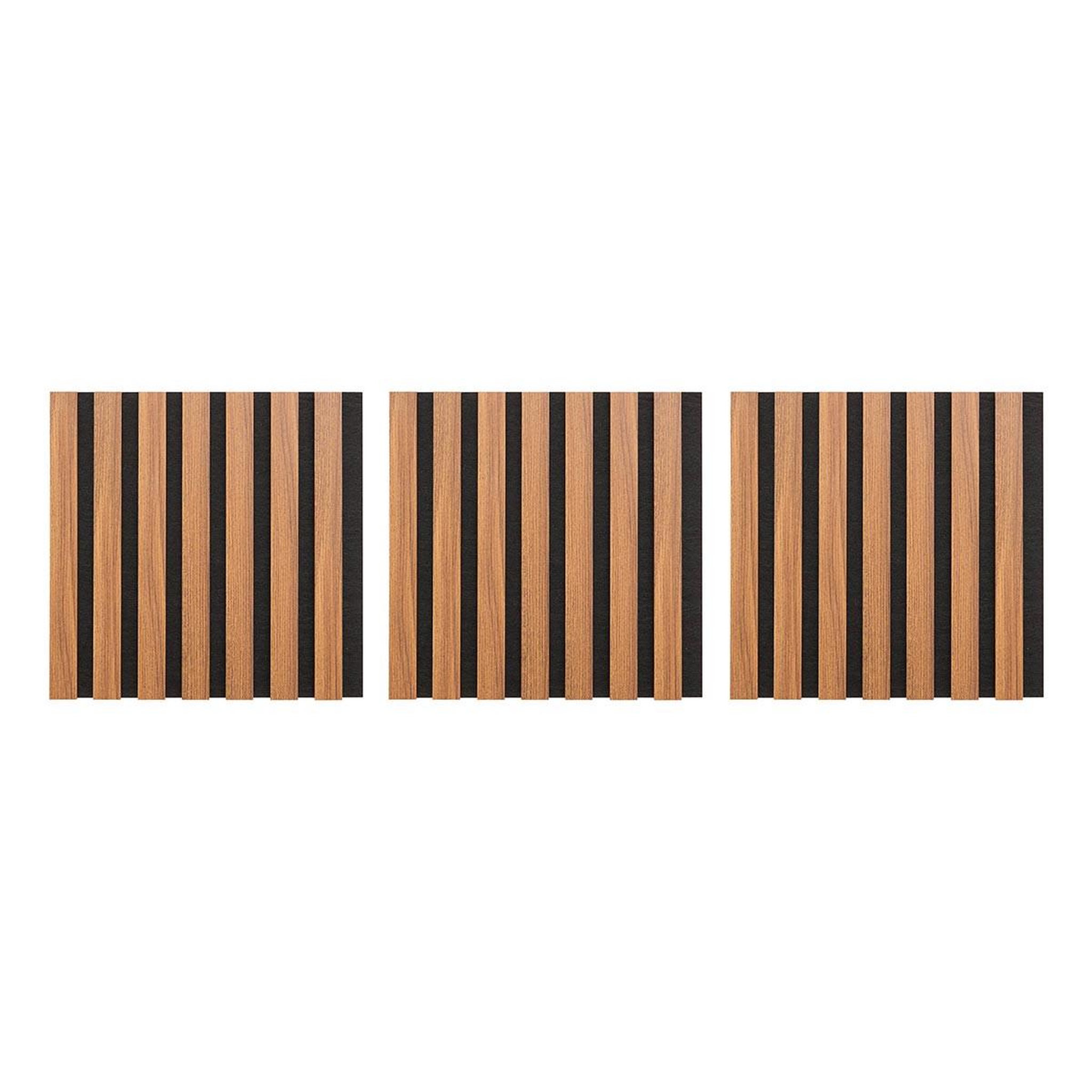 ATMOSPHERA Lot de 3 panneaux déco  colva  30x30cm marron