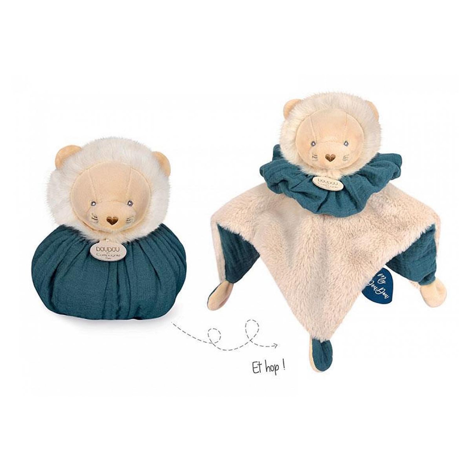 Doudou et Compagnie Peluche Boule Lapin 3 en 1 : 1 Doudou 1 Peluche 1 Boule d'Eveil 25 cm Doux pour les Câlins Idée Cadeau Naissance Garantie Doudou Perdu DC3936 - vue 7