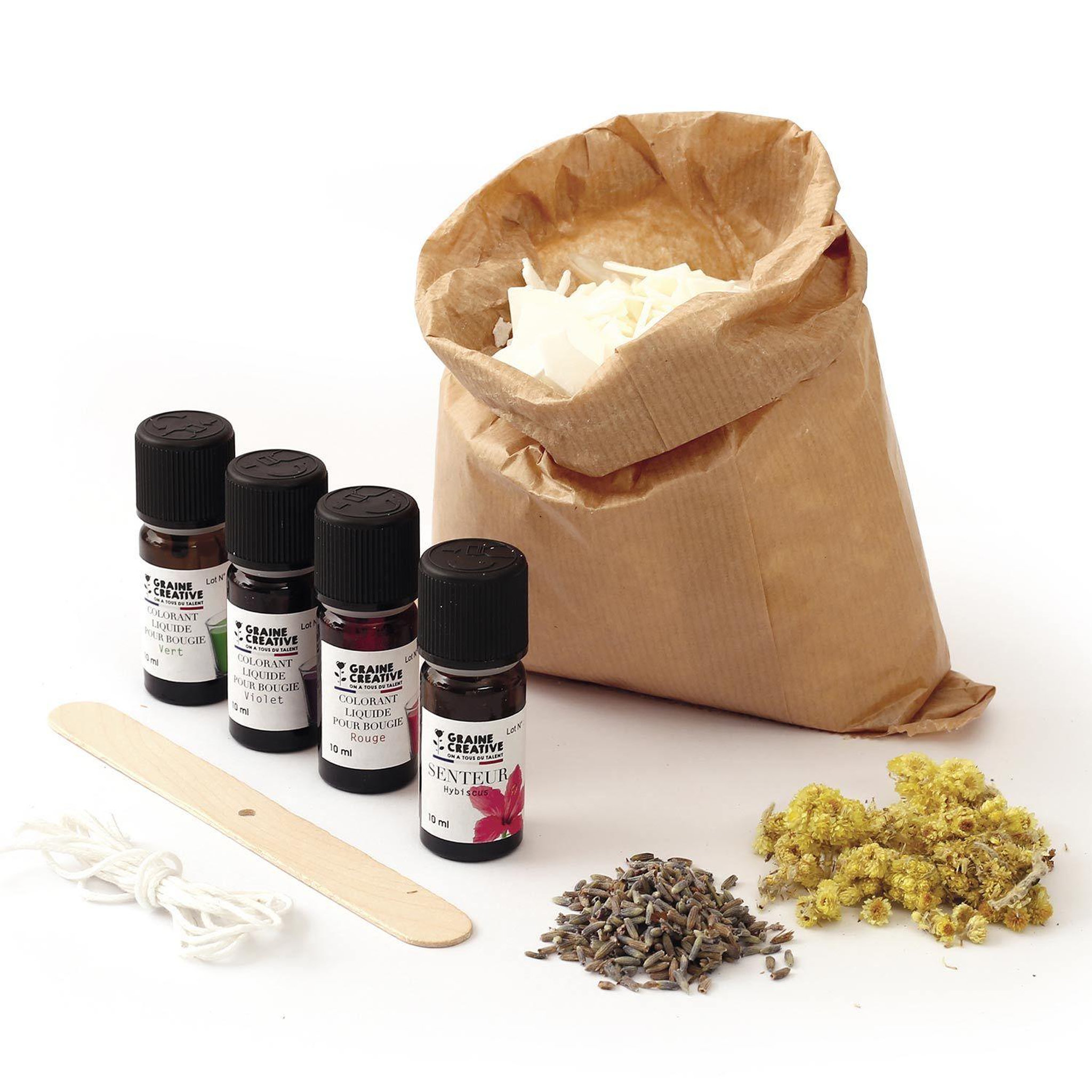 Voir la diapositive 2 : Graine créative Coffret DIY bougies colorées et fleuries