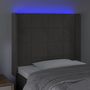 Voir la diapositive 4 : VIDAXL Tete de lit a LED Gris fonce 103x16x118/128 cm Velours