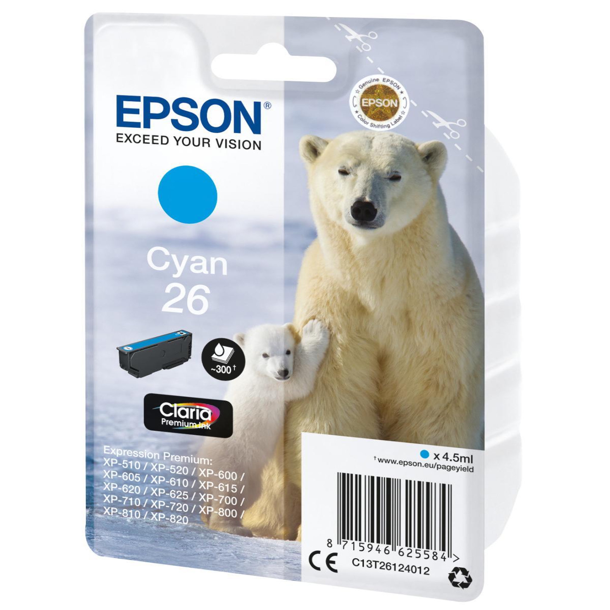 Voir la diapositive 3 : Epson Epson polar bear cartouche  ours polaire  - encre claria premium c