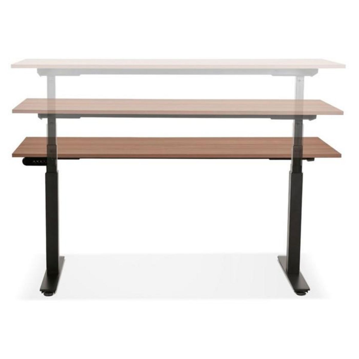 Paris Prix Bureau Ergonomique Réglable  Électrique  160cm Noyer & Noir