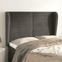 Voir la diapositive 1 : VIDAXL Tete de lit avec oreilles Gris fonce 147x23x118/128 cm Velours