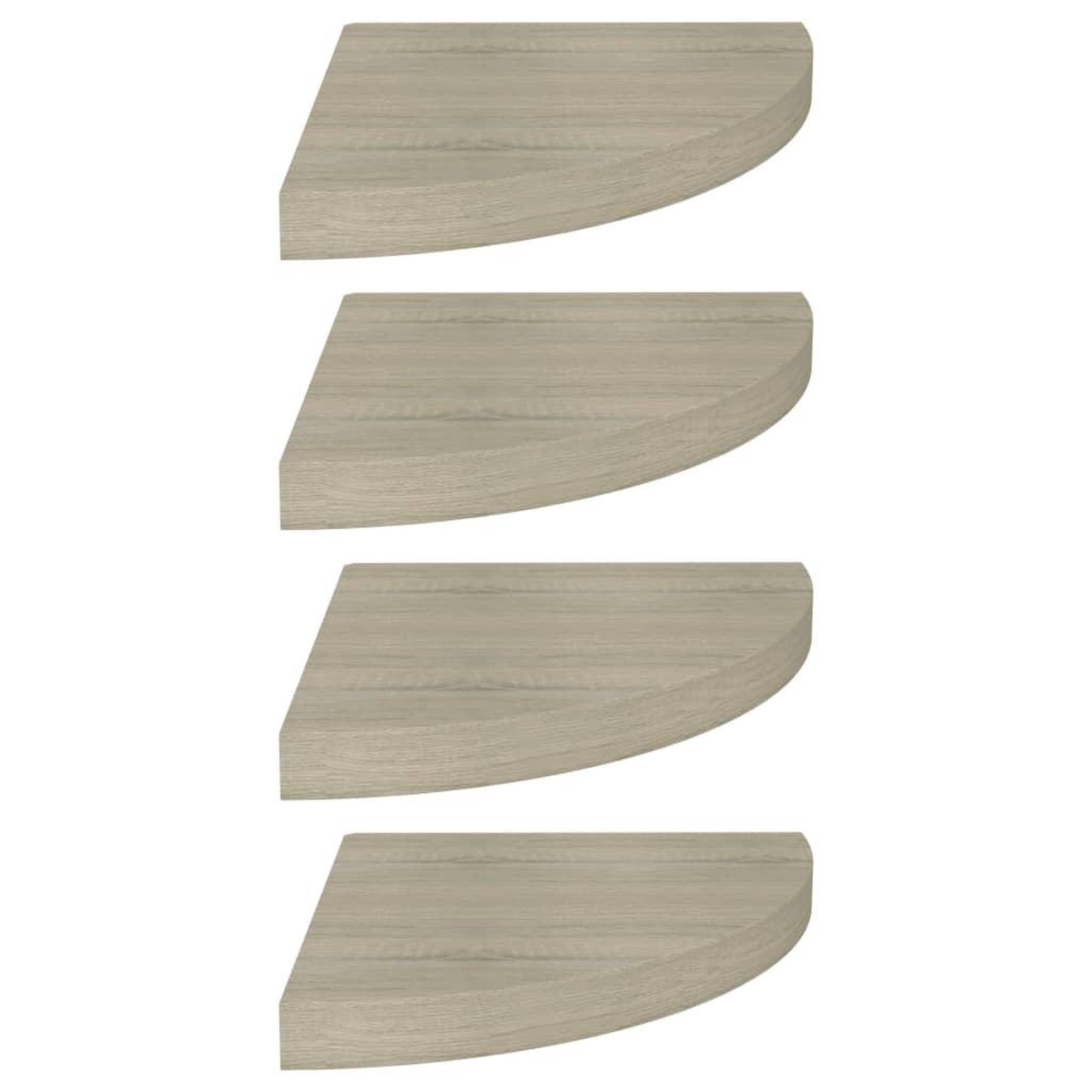 Voir la diapositive 2 : VIDAXL Etageres d'angle flottantes 4 pcs chene 35x35x3,8 cm MDF