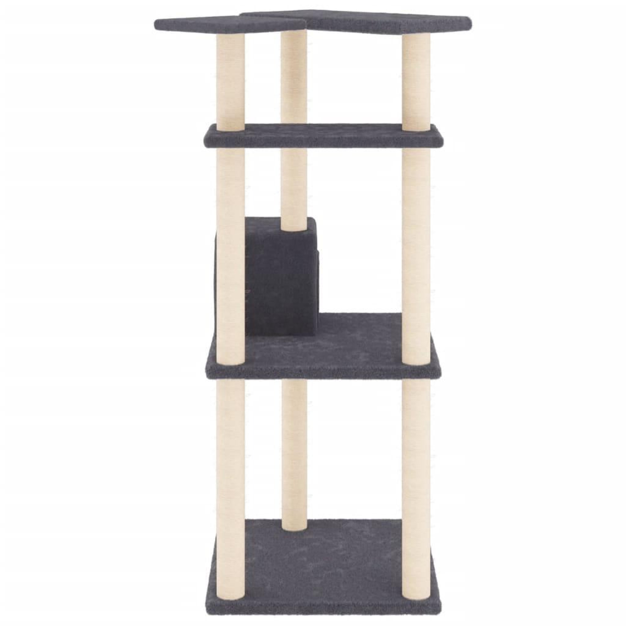 Voir la diapositive 4 : VIDAXL Arbre a chat avec griffoirs en sisal gris fonce 123 cm