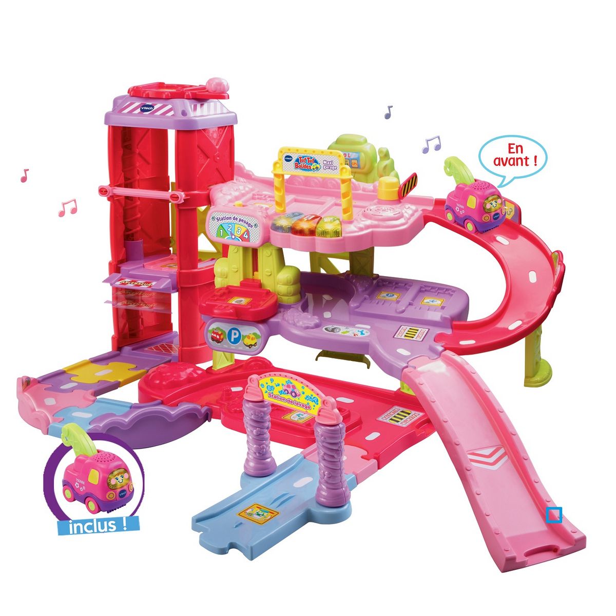 VTECH Maxi garage éducatif rose +Yann, roi de la dépanne - Tut Tut Bolides
