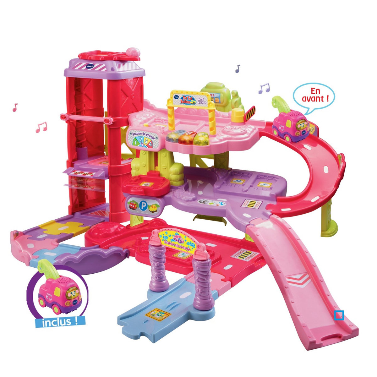 VTECH Maxi garage éducatif rose +Yann, roi de la dépanne - Tut Tut Bolides