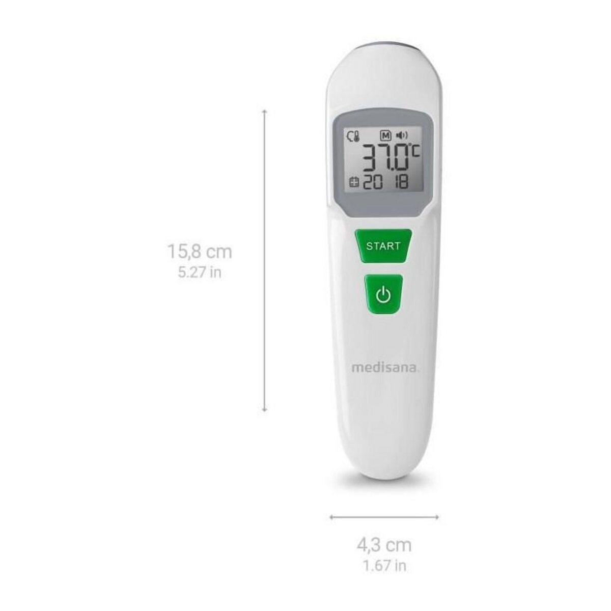 Medisana Thermometre - MEDISANA - TM 760 - Sans contact - Mesure précise viseur LED - Signal sonore - Mémoires - Dispositif medical cer