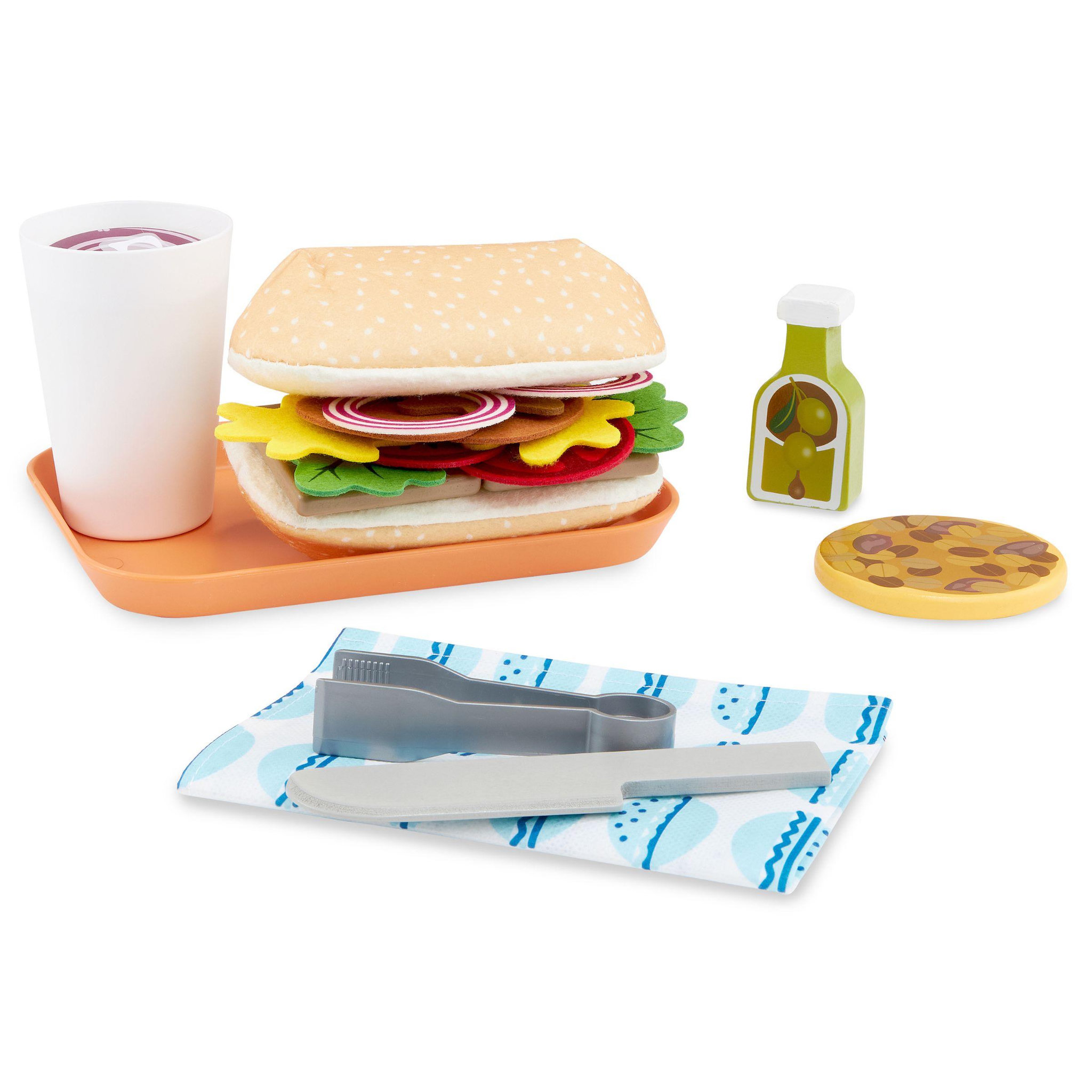 Voir la diapositive 3 : MAMABRUM Jouet d'imitation bar à sandwich bois- marchande restaurant, dinette accessoires de cuisine
