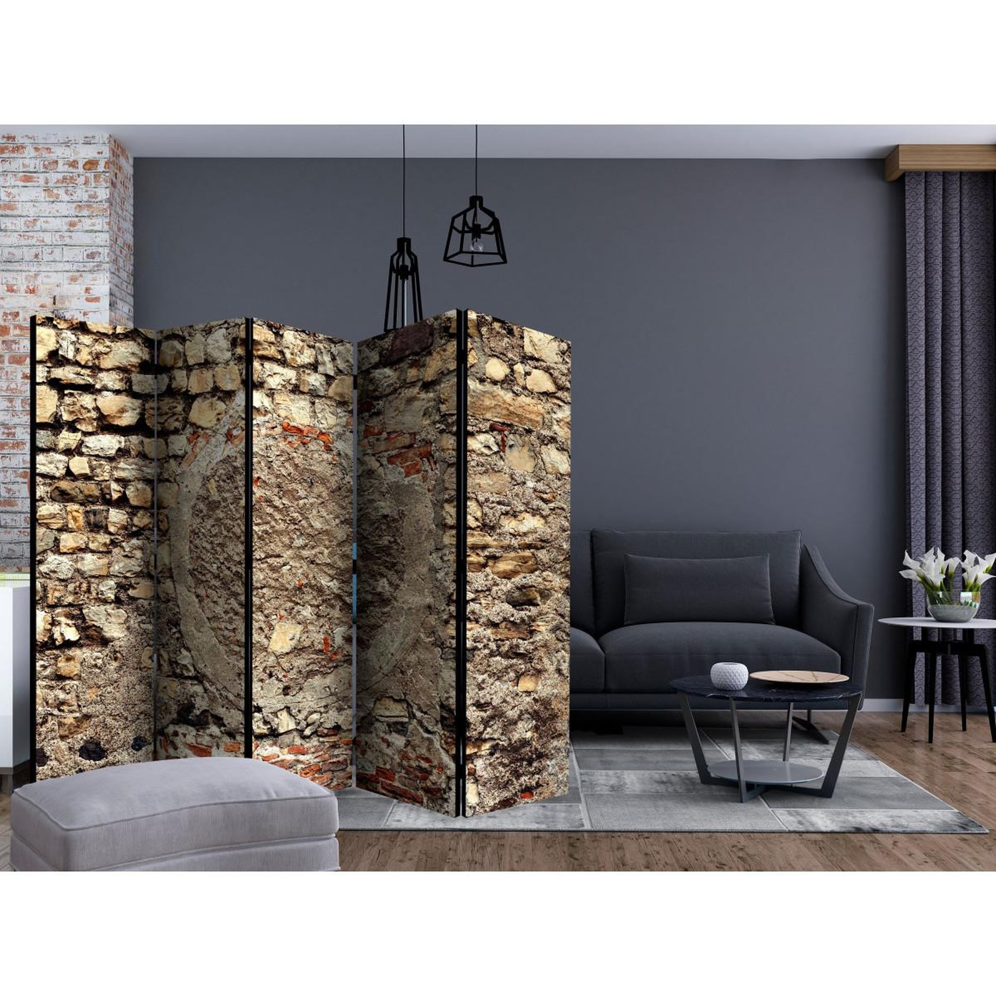 Voir la diapositive 2 : Paris Prix Paravent 5 volets  stony battle  172x225cm