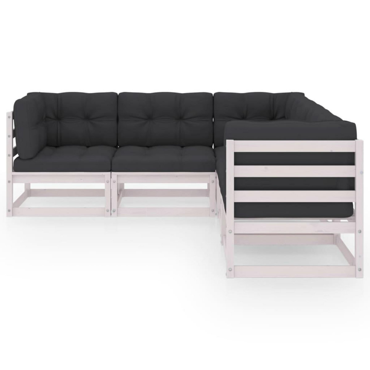 VIDAXL Salon de jardin 5 pcs avec coussins Bois de pin massif