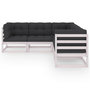 Voir la diapositive 3 : VIDAXL Salon de jardin 5 pcs avec coussins Bois de pin massif