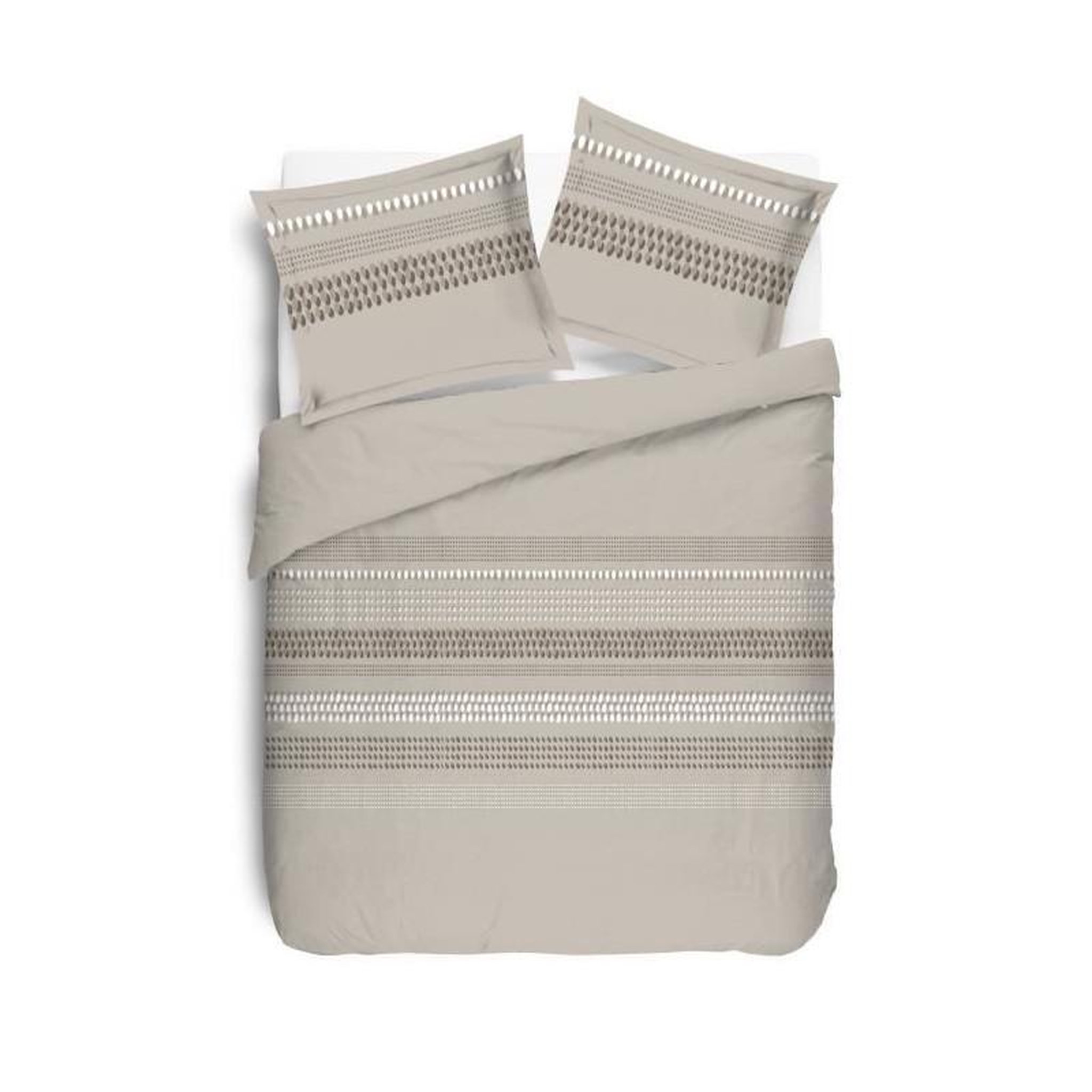 Voir la diapositive 2 : VISION VISION Parure de couette Anthony - 100% coton - 220 x 240 cm - Beige