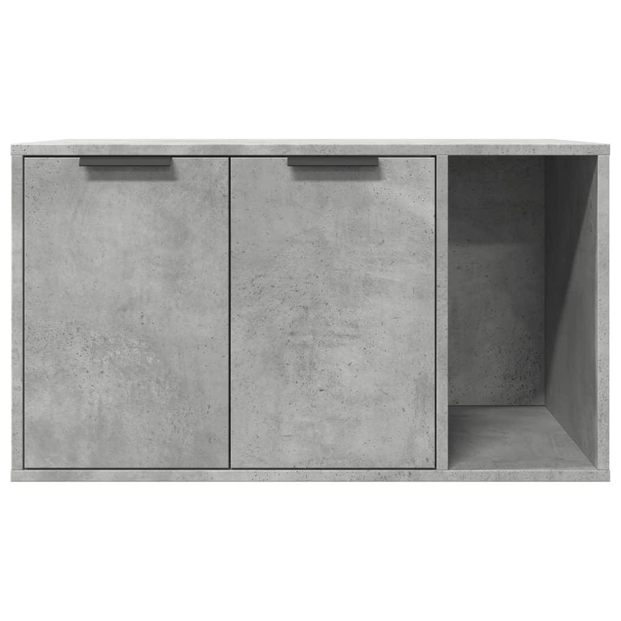 Voir la diapositive 5 : VIDAXL Meuble de bac a litiere pour chat gris beton bois d'ingenierie
