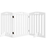 PAWHUT Barrière de sécurité chien pliable adaptable motif os - piètement support antidérapant - 155 x 30 x 61 cm - MDF blanc