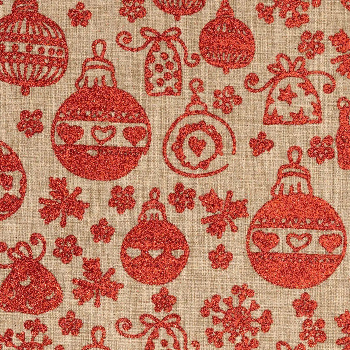 ATMOSPHERA Chemin de Table en Jute  Boule de Noël  28x300cm Rouge