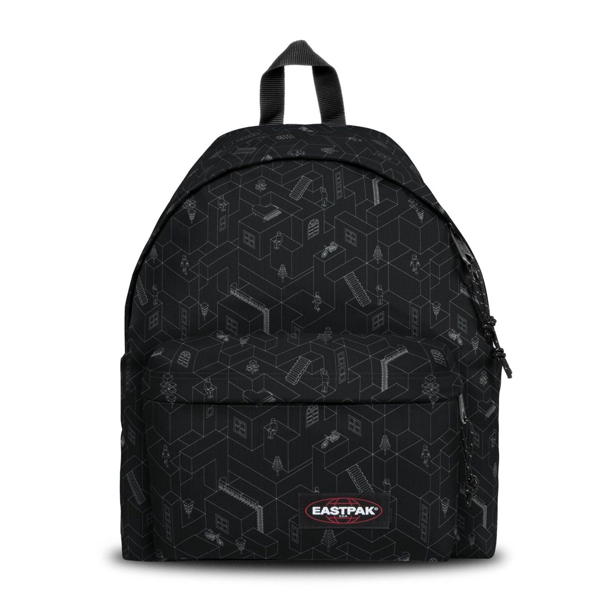 EASTPAK Sac dos 1 compartiment noir Padded Pak R Blocks Balck