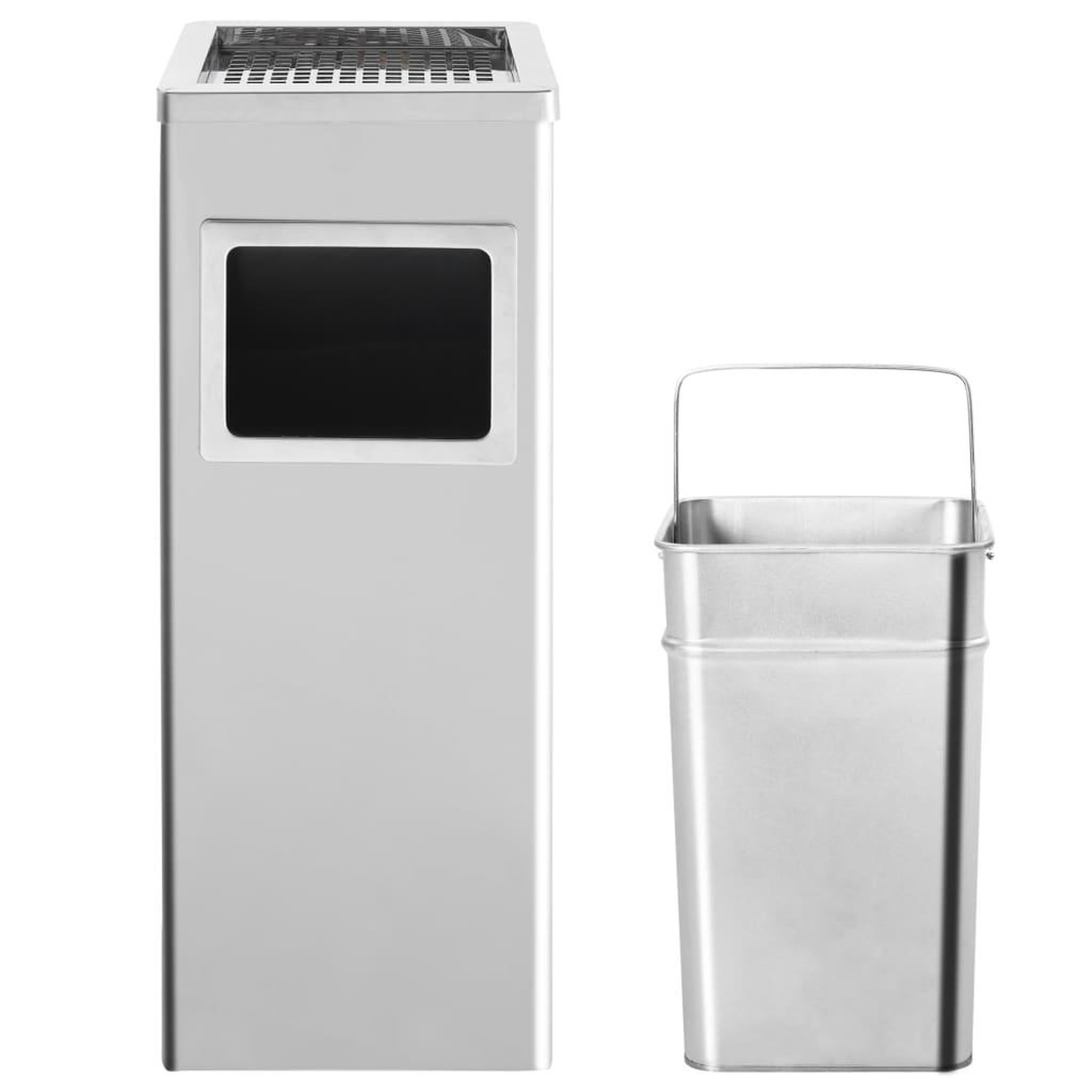 Voir la diapositive 2 : VIDAXL Poubelle a cendrier d'hotel 36 L Acier inoxydable