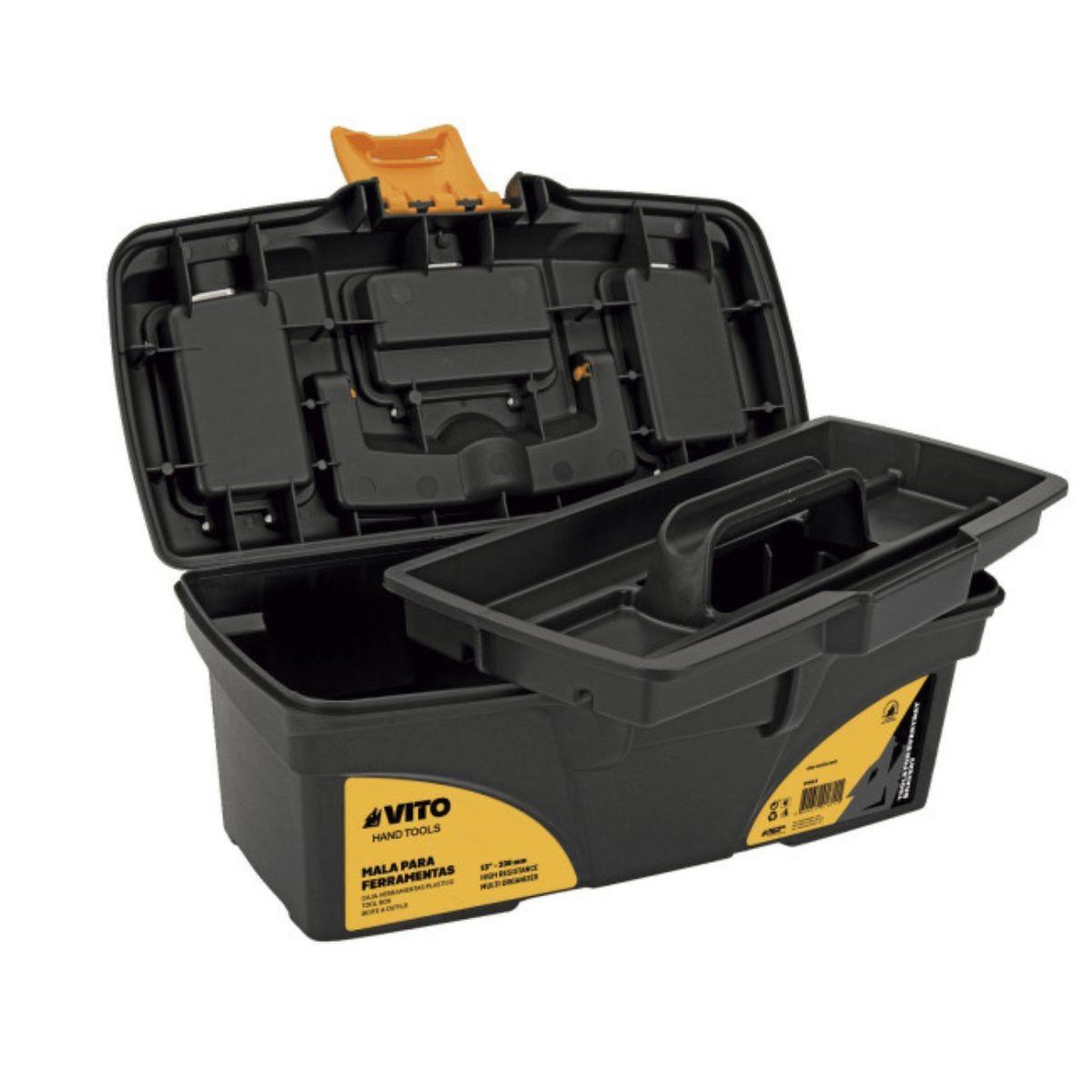 VITO Boite à outils 16  41 x 20.9 x 19.5 cm - caisse à outils vide 2 organiseurs et porte outils amovible vito