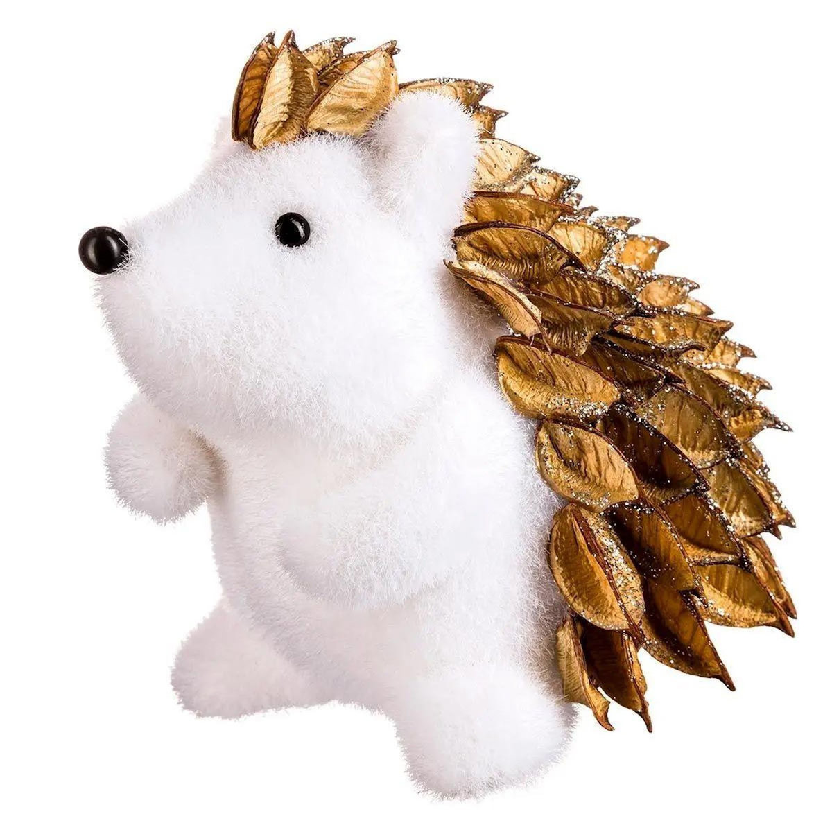 ATMOSPHERA Hérisson Déco  Marron Glacé  19cm Blanc & Beige