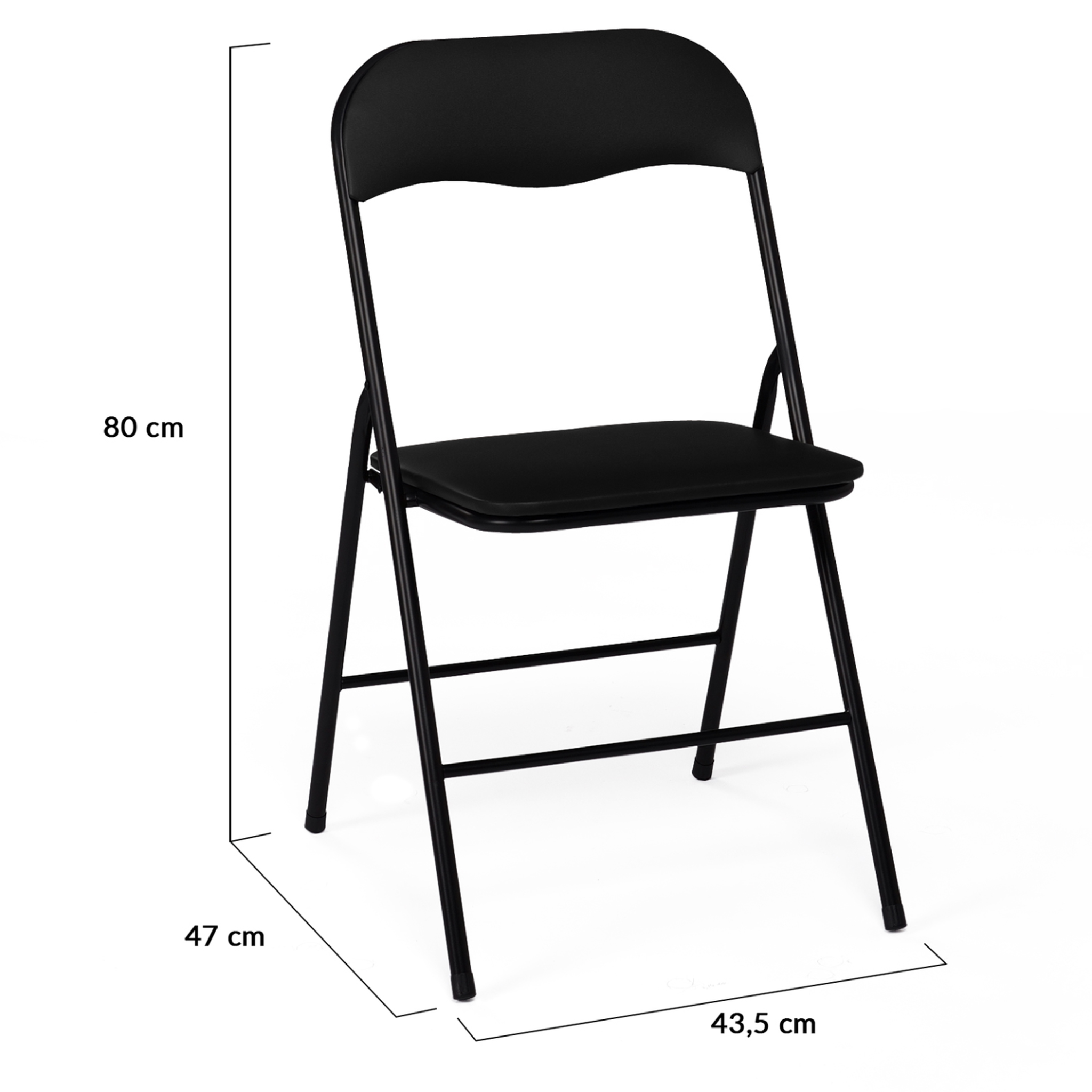 Voir la diapositive 6 : ID MARKET Lot de 4 chaises pliantes kity noires en pu