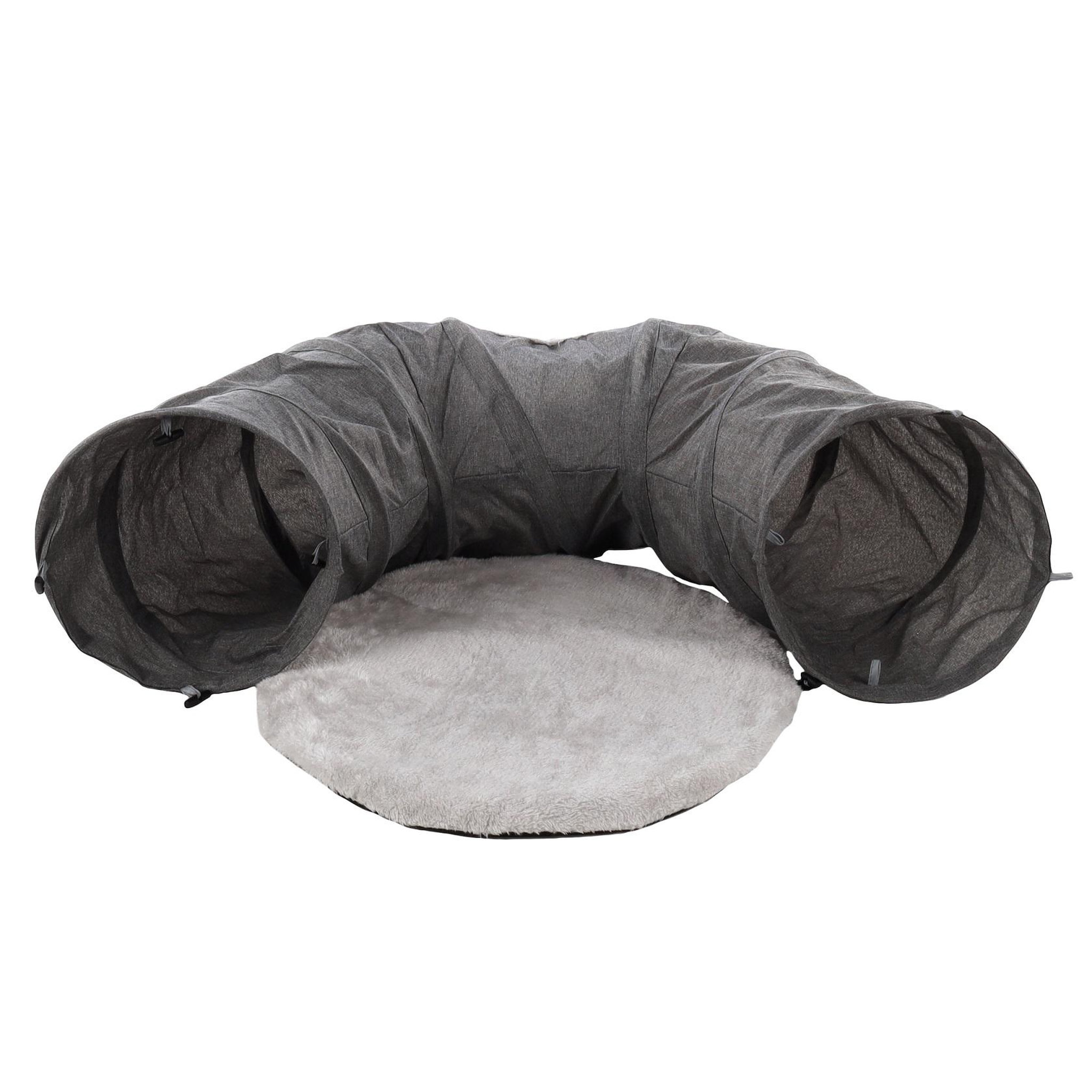 Eden Jeu tunnel interactif pour chat gris foncé avec balle 95 cm