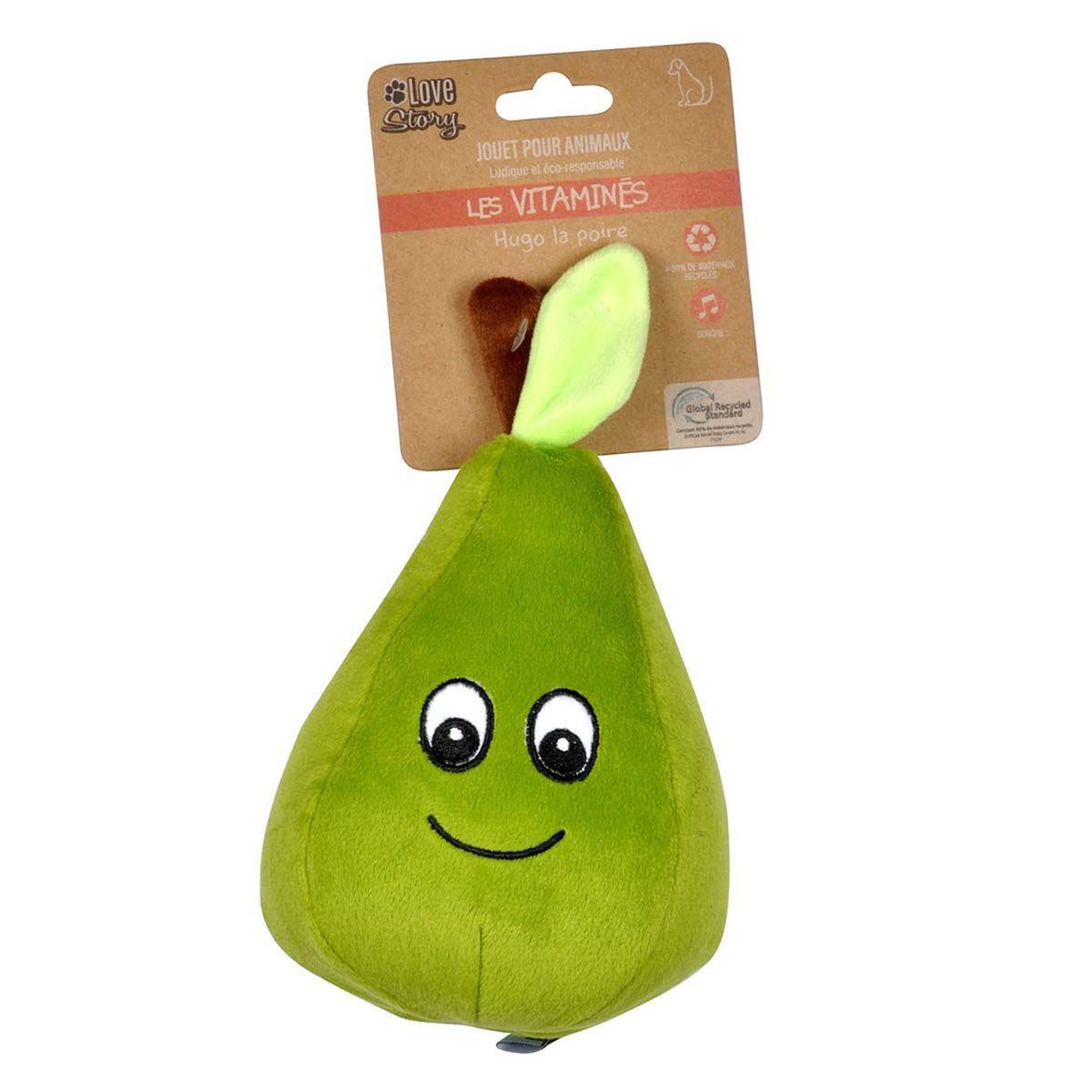 Voir la diapositive 2 : HOMEA Peluche pour chien  poire  18cm vert