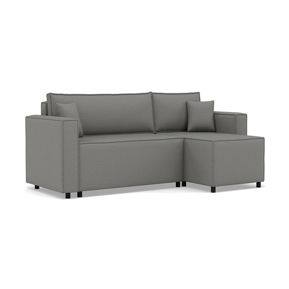 BEST MOBILIER Jonas - canapé d'angle réversible 4 places convertible avec coffre en tissu texturé