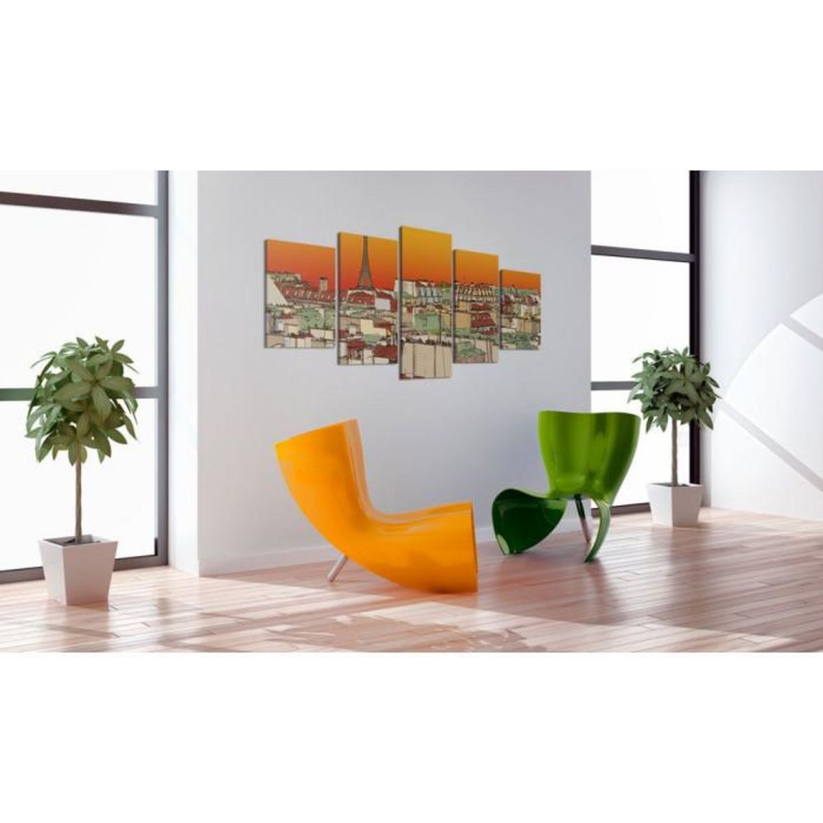 Paris Prix Tableau  Ciel Parisien en Couleur de l'orange