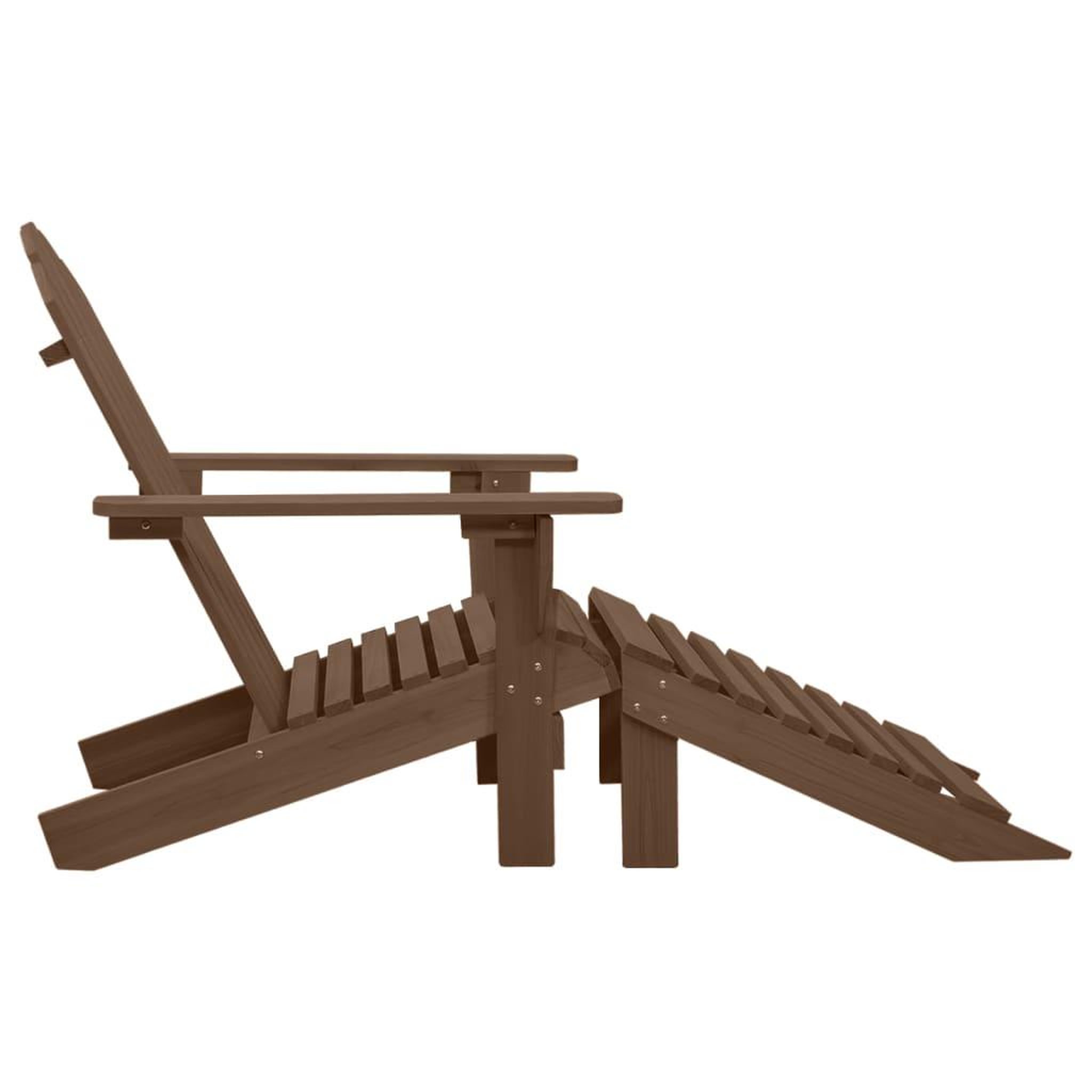 Voir la diapositive 3 : VIDAXL Chaise de jardin avec pouf Bois Marron